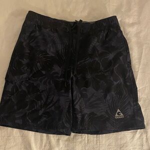 Size M- Gerry Weber Men's Floral Black Swim Shorts